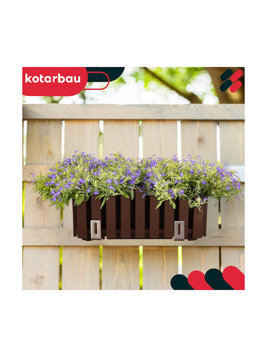 Kotarbau Комплект 4 Дървени Саксии За Цветя Rustic Кафяви