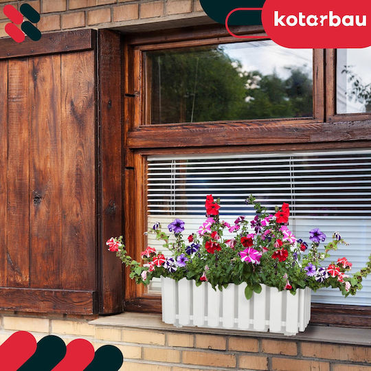 Kotarbau Set 4 Ghivece De Flori Din Lemn Rustic Alb