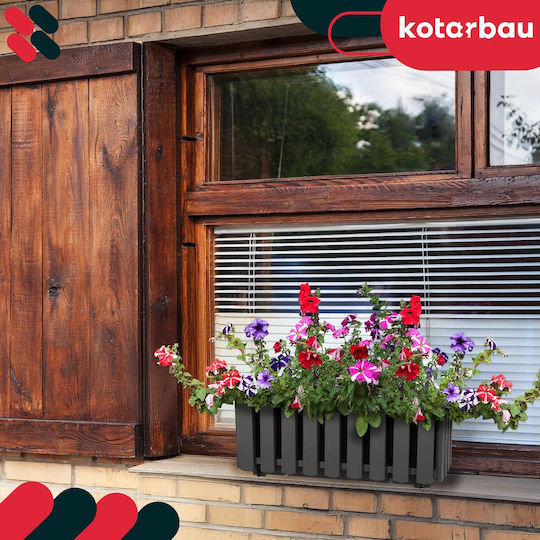 Kotarbau Комплект 4 Дървени Саксии За Цветя Rustic Сиви