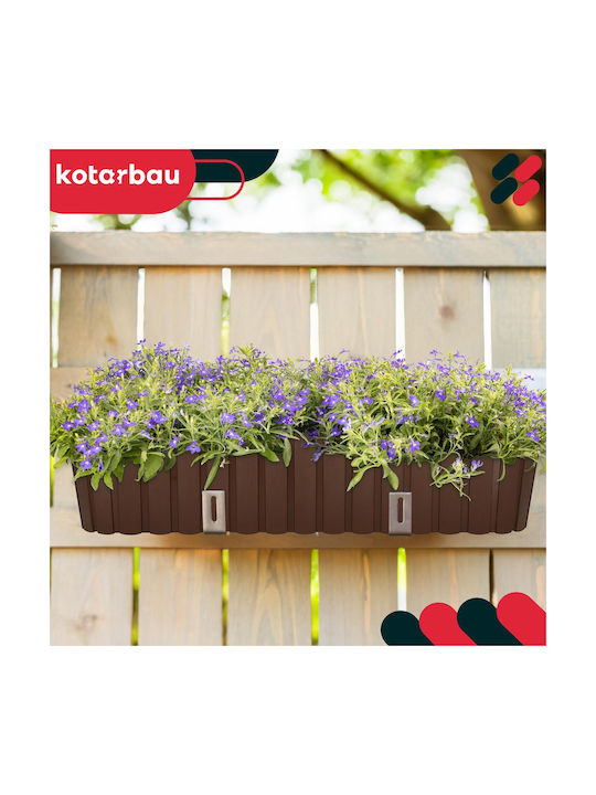Kotarbau Σετ 4 Γλάστρες Πλαστικές Rustic Brown Kotarbau Σετ 4 Γλάστρες Πλαστικές Rustic Brown