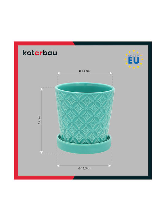 Kotarbau Σετ 2 Γλάστρες Πήλινες Turquoise Kotarbau Σετ 2 Γλάστρες Πήλινες Turquoise