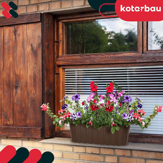 Kotarbau Set of 4 Wooden Brown Planter Boxes
