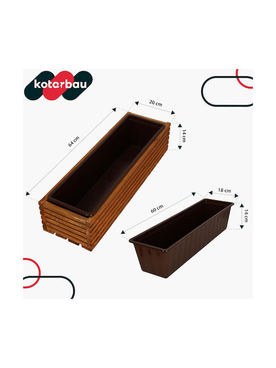 Kotarbau Ζαρντινιέρα Ξύλινη Oak 20x20εκ.