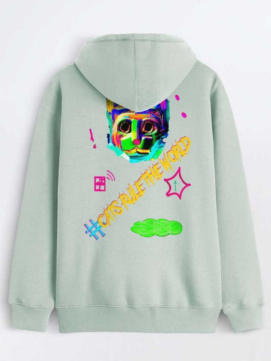 Sweatshirt With Hood Sage H0229S