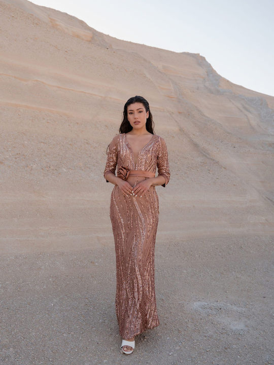 Maxi Dress for Wedding - Christening Pink