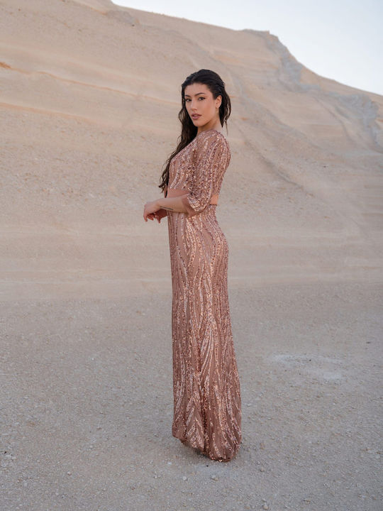 Maxi Dress for Wedding - Christening Pink