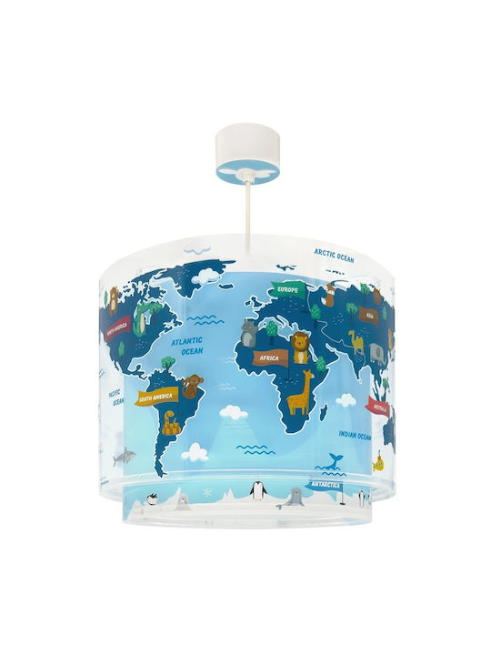 Ango Kids World Einfaches Licht Kinderzimmer-Deckenleuchte aus Kunststoff 15W mit E27-Fassung Blau 33x25cm