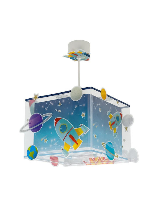 Ango Rocket Single-Light Kids Ceiling Pendant Light Made of Plastic 15W with E27 Socket Light Blue