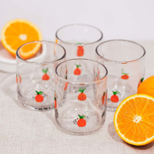 Koart Orange Σετ Ποτήρια από Γυαλί Πορτοκαλί 420ml KOART-ORANGE-Σετ 4τμχ