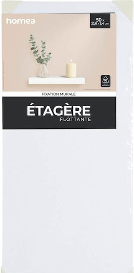 Wandregal Floatendes Weiß 50x22,8x3,4cm