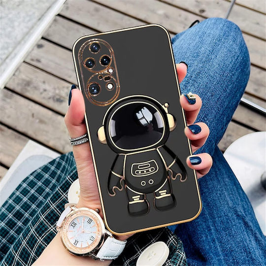 Husă Telefon 2în1 Flippy Compatibil Huawei P50 Pro Husă TPU Inclusă Stand Tip Astronaut Protecție Cameră Neagră
