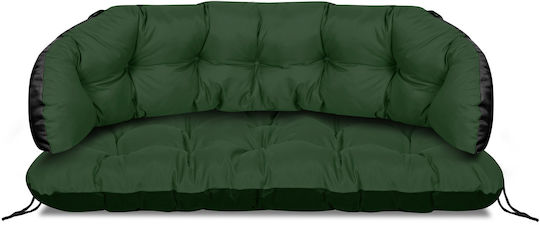 AIO Factory Wasserdichtes Sitzbank-Kissen für Garten mit Rückenlehne Grün 40x190cm