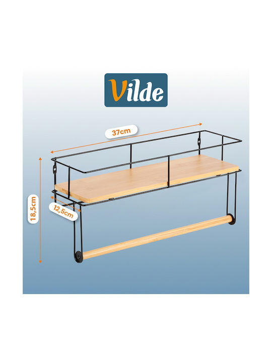 Vilde Βάση για Χαρτί Κουζίνας Μεταλλική Μαύρη 37x12.5x18.5cm 229224