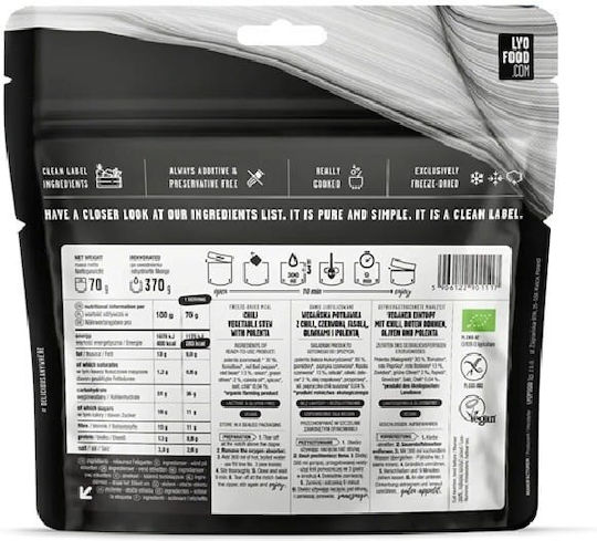 LyoFood Instant-Mahlzeiten Chili Sin Carne 370g
