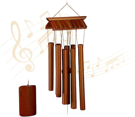Relaxdays Clopoțel Vânt Bambus Maro 62x15x8 Cm