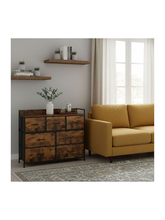 Sertar De Depozitare Din Metal și Lemn L98xL28.5xÎ85cm