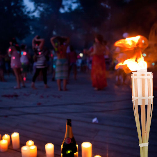 Set 16 Relaxdays 90 Cm Bamboo Garden Torches Atmospheric Lighting