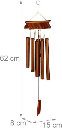 Relaxdays Clopoțel Vânt Bambus Maro 62x15x8 Cm