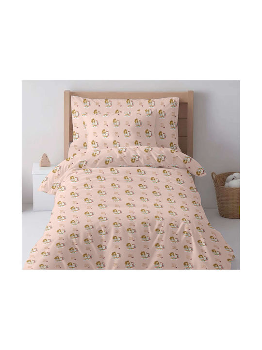Astron Italy Σετ Σεντόνια Μονά Βαμβακερά Unicorn Ροζ 175x260cm 3τμχ