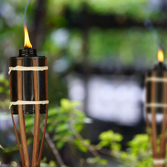 Relaxdays Set 10 Brown Bamboo Garden Torches