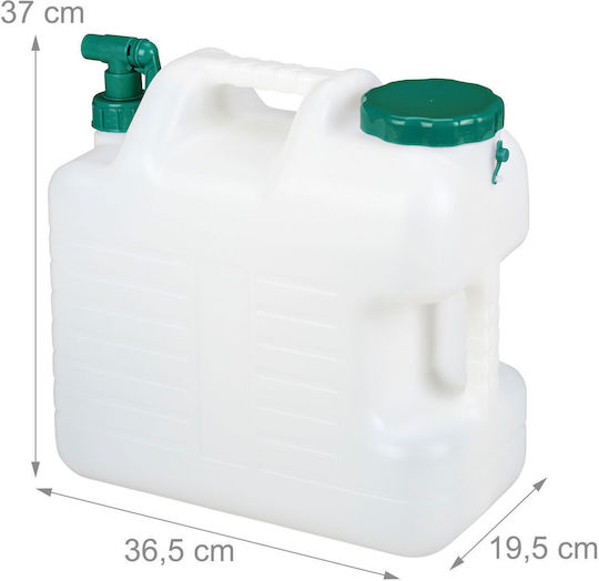 Relaxdays Butoi Cu Robinet 20 L Alb Verde Închis 37x19.5x36.5 Cm
