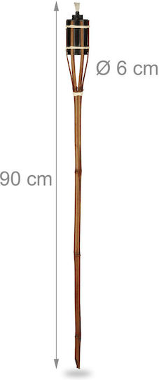 Relaxdays Set 10 Brown Bamboo Garden Torches