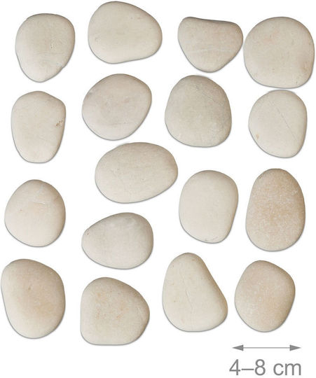 Relaxdays Decorative Stones Painting Cream 1.5x6.5x7 Cm