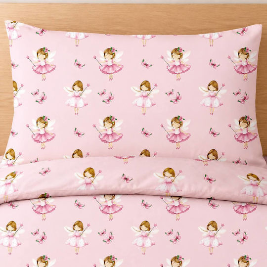 Astron Italy Сет Единични Памучни Спални Комплекти Ballet Girl Розови 175x260см 3 Бройки