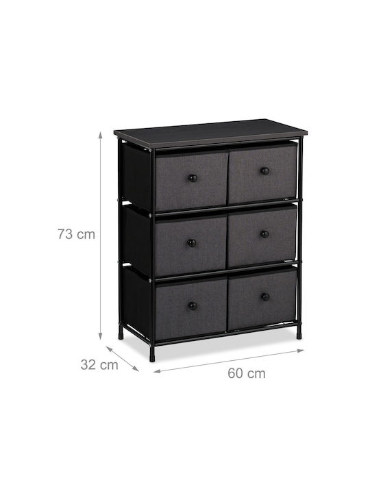 Sertar De Depozitare Din Lemn Metal Și Țesătură L60xL32xÎ73cm