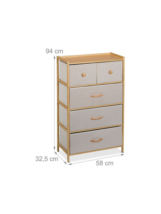 Sertar De Depozitare Din Lemn Metal Și Țesătură L58xL32.5xÎ94cm