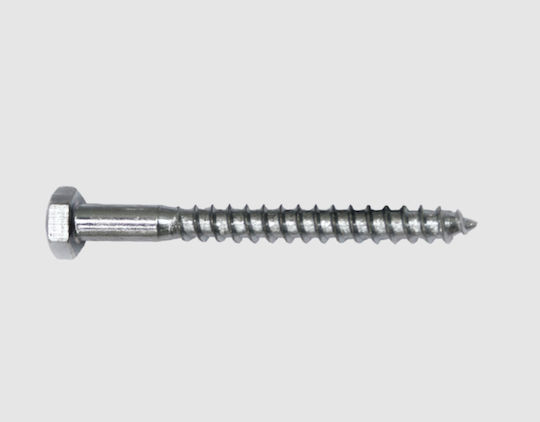 FFG Coach Screw Hexagon Galvanized DIN 571 with Diameter M10 and Length 80mm 100pcs