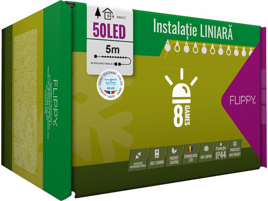 Alista Home Lustră Solară Ghirlandă 9W Roșie cu Telecomandă