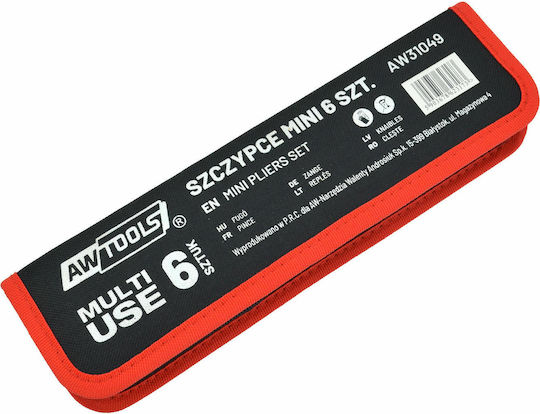 AWTools Σετ Πένσες Ίσιες Μήκους 125mm 6τμχ