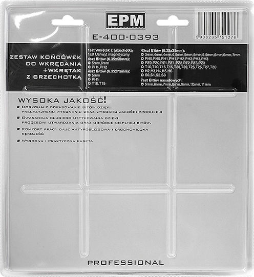 EPM Screwdriver Ratchet with 62 Magnetic Interchangeable Tips