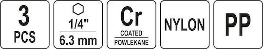 Yato YT-47553 Βούρτσα Δράπανου 100 mm Σετ 3τμχ