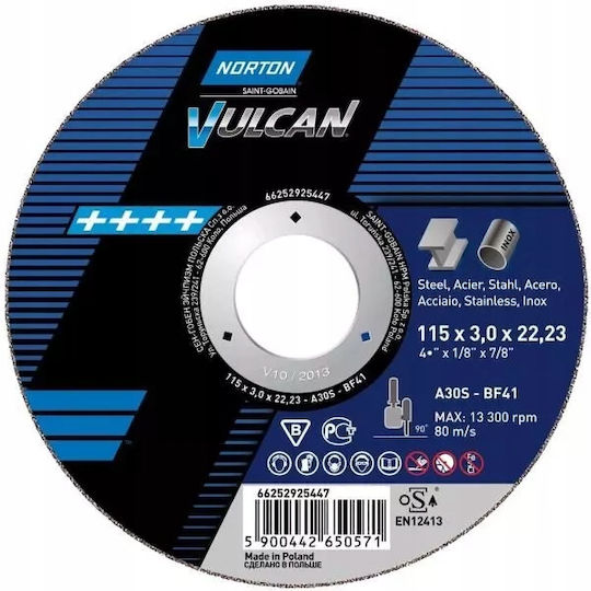 Norton Vulcan Grinding Disc 125mm X 6.4mm A30p Metal 25pcs