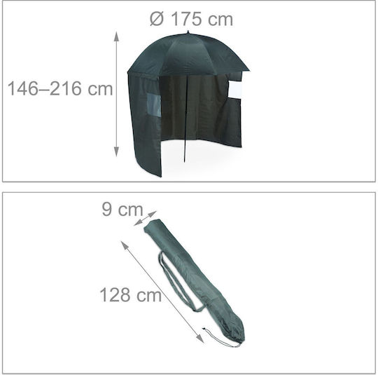 Umbrelă Rotundă Din Aluminiu Verde Φ2.16xÎ1.75m