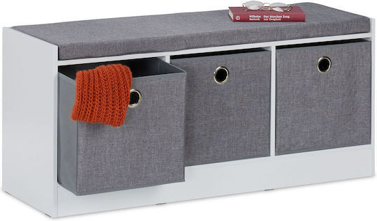 Mobilier Hol cu Bancă White/Gri 102x32x46 cm