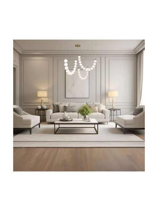 Eurolamp Trea Κρεμαστό Φωτιστικό Μπρούτζινο LED με Θερμό Λευκό Φως 90x189εκ.