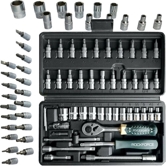 Rockforce Ратчетни и гнездови гарнитури 1\4" 46бр