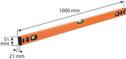 Neo Tools 71-134 Αλφάδι Αλουμινίου 100εκ. με 3 Μάτια