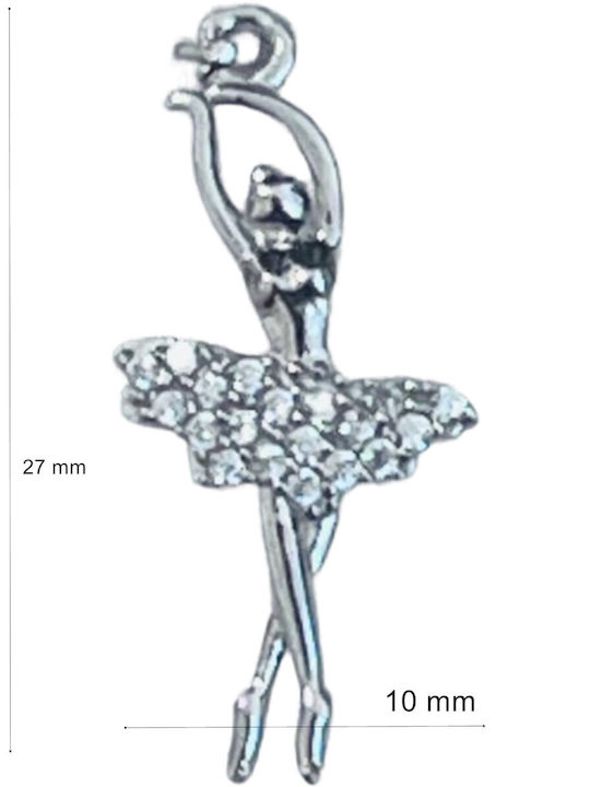 Alista Home Charm with Stones from Silver with Zircon Alista Home Charm with Stones from Silver with Zircon