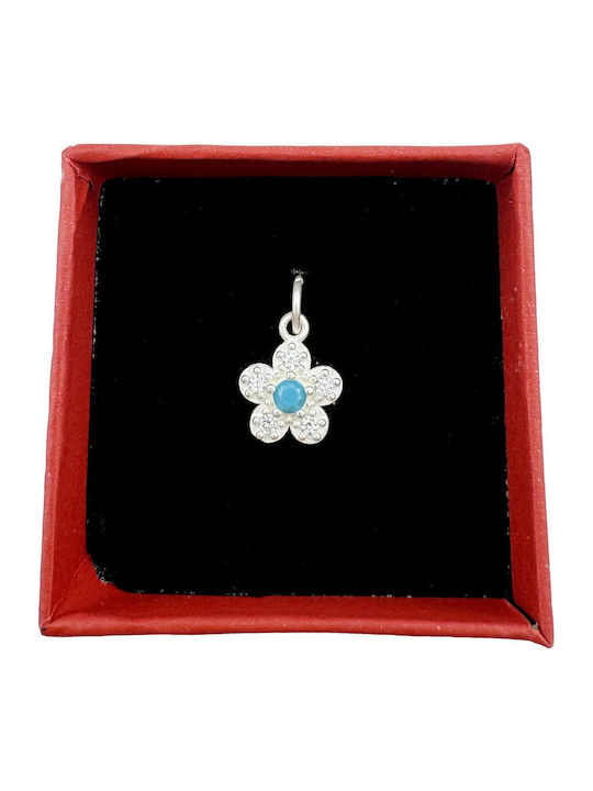 Alista Home Charm Цвете от Сребро със Син Зиркон