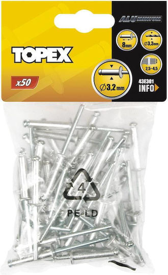 Topex Nituri Aluminiu M4x18mm 50buc
