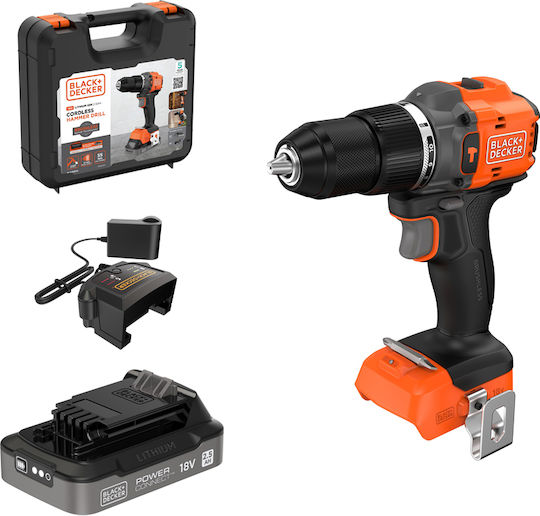 Black & Decker BLD783E1K Κρουστικό Δραπανοκατσάβιδο Μπαταρίας Brushless 18V 1x2.5Ah