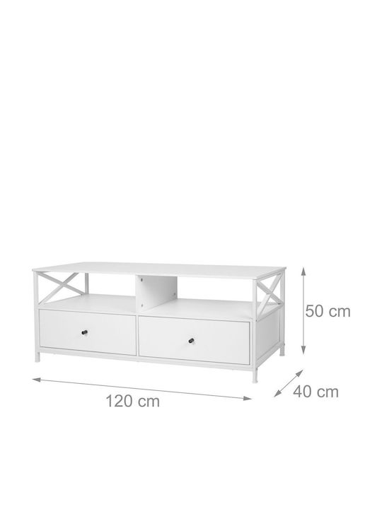 TV-Ständer Weiß M120xP40xH50cm