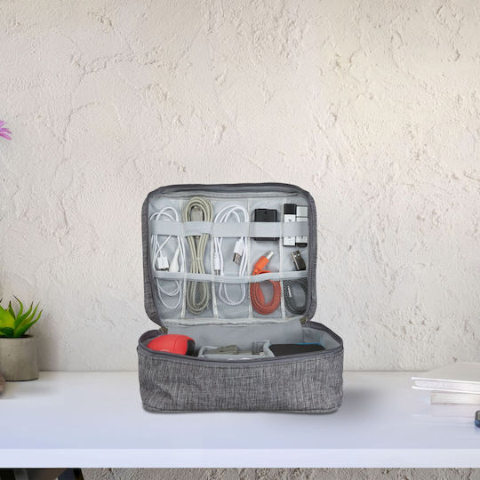 Geantă Pentru Depozitarea Cablurilor Gri 11x20x25 Cm