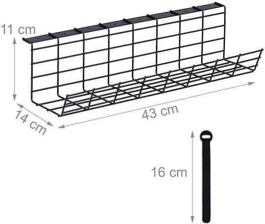 Relaxdays Cable Organizer Desk Set 2 Black 0