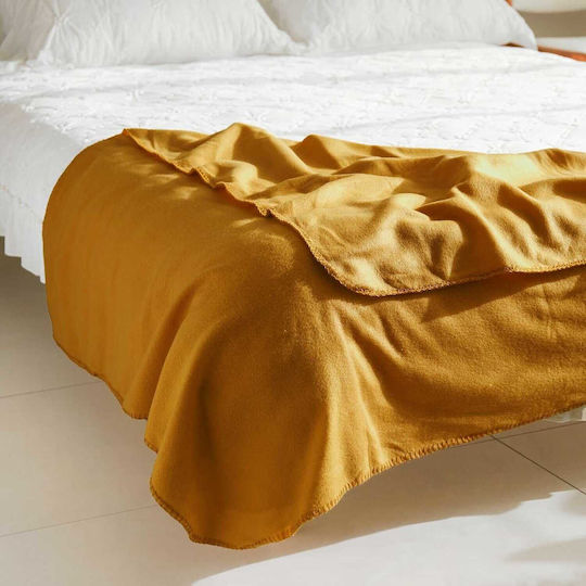 Set Fleece Blanket Single 150x200cm Mustard