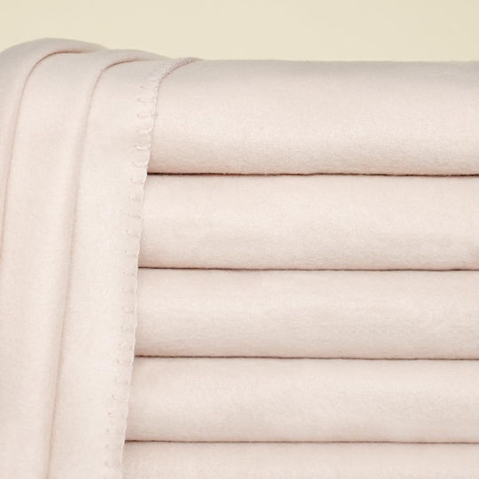 Fleece Blanket Set Single 150x200cm Beige
